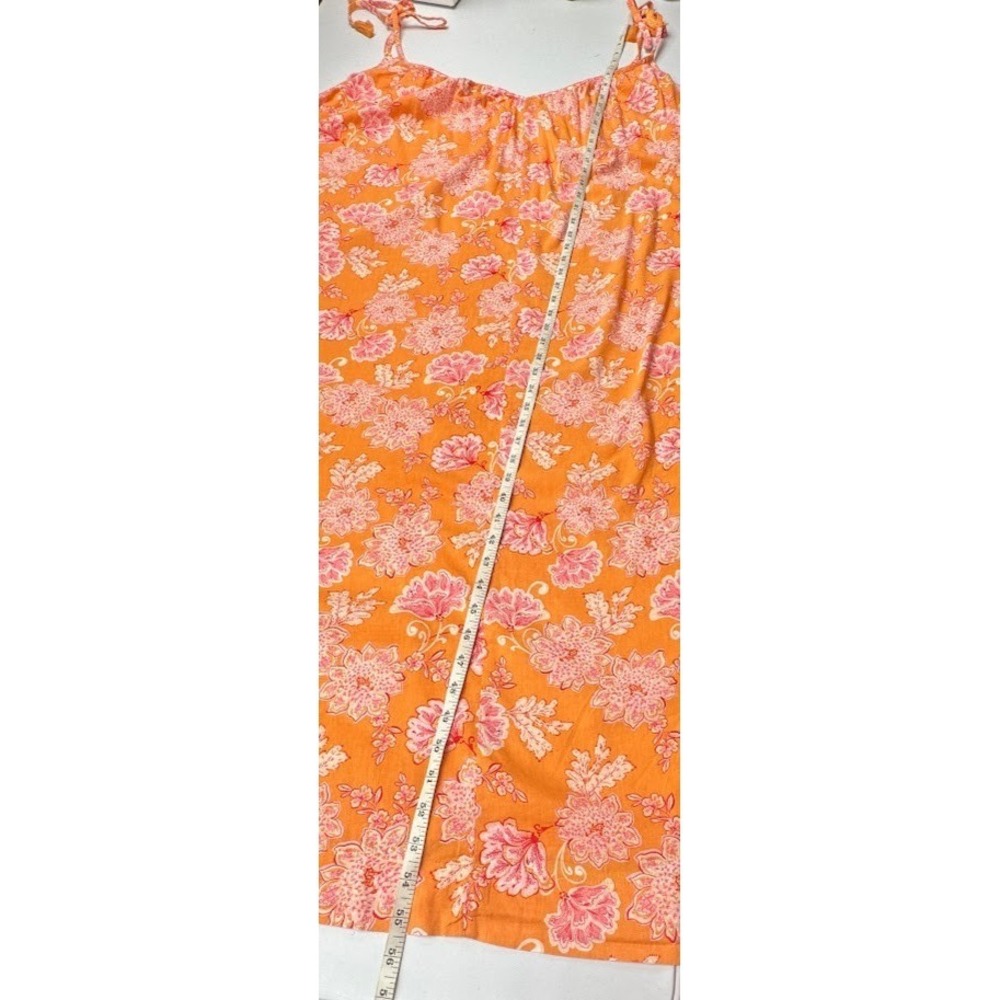 Old Navy Dress Womens 4X Orange Floral Tie Strap Midi Lightweight Beach Resort - Picture 12 of 14
